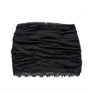Aqua Black Lace Ruched Wrap Mini Skirt Size Medium